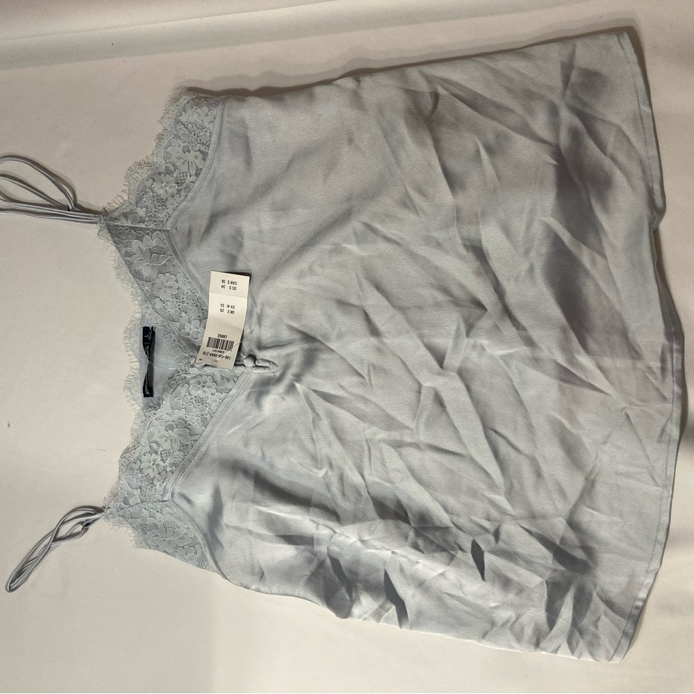 Abercrombie & Fitch Lace Trim Chemise in Soft Blue